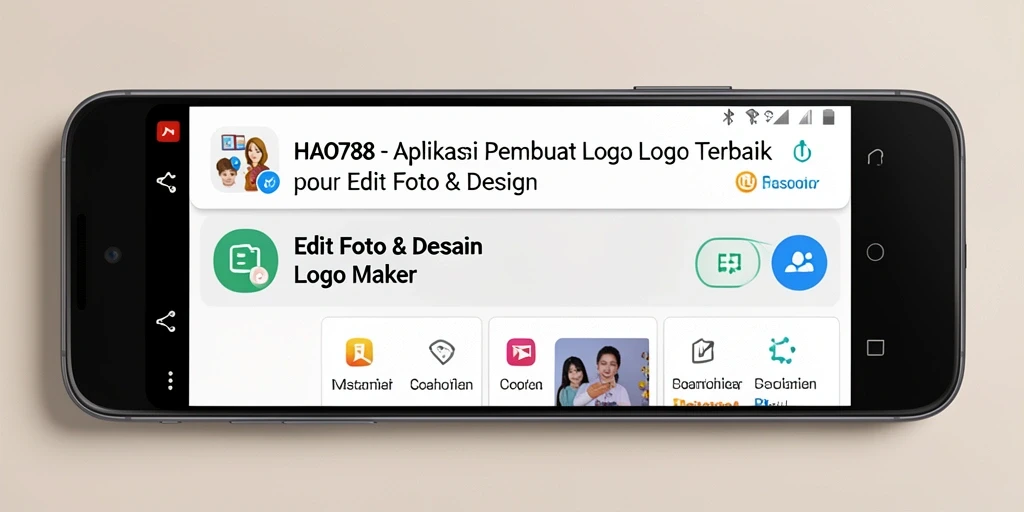 Tampilan antarmuka pengguna HAO788 yang ramah dan efektif untuk membuat logo.