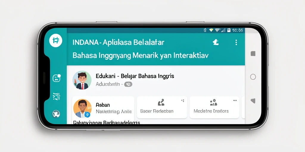 Tampilan antarmuka aplikasi INDAAA untuk belajar Bahasa Inggris.