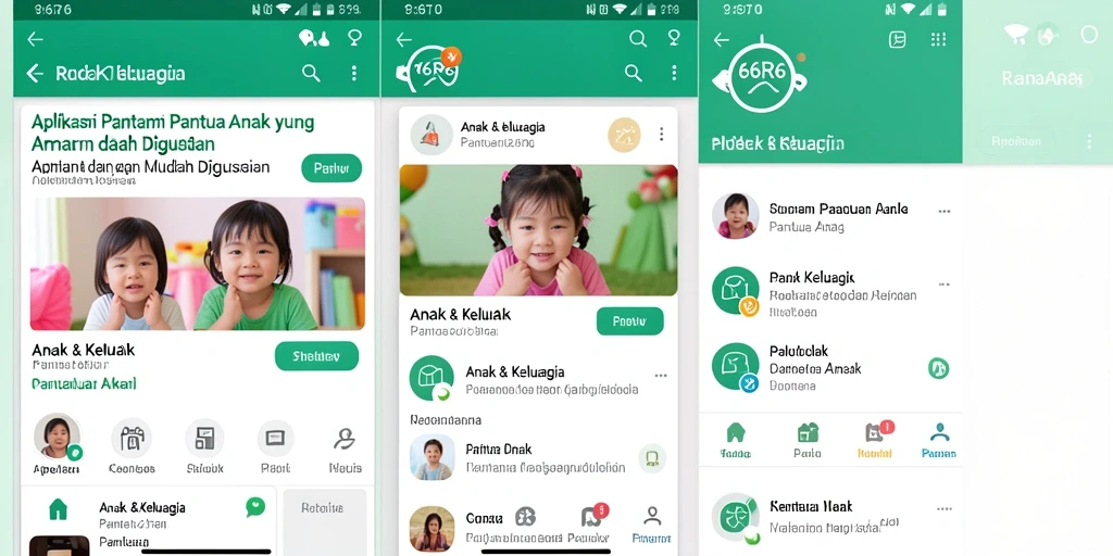 Tampilan antarmuka R6R6 yang intuitif untuk memantau anak.