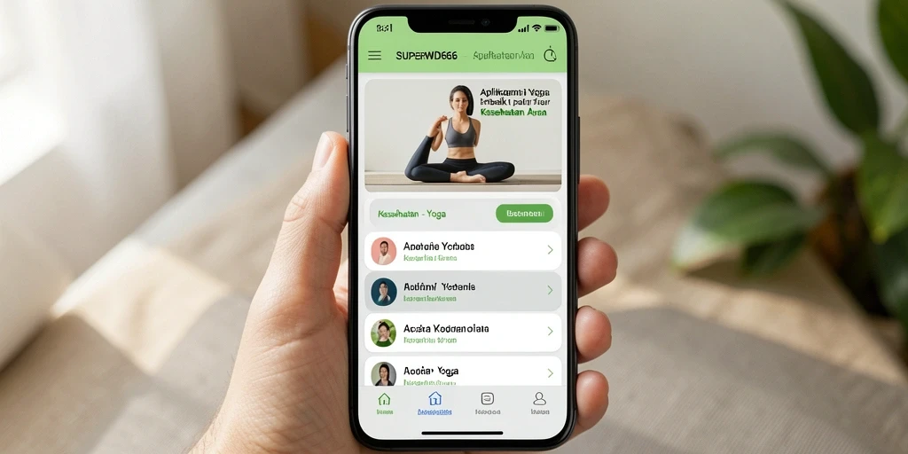 Tampilan antarmuka SUPERWD666 dengan fitur yoga yang interaktif.