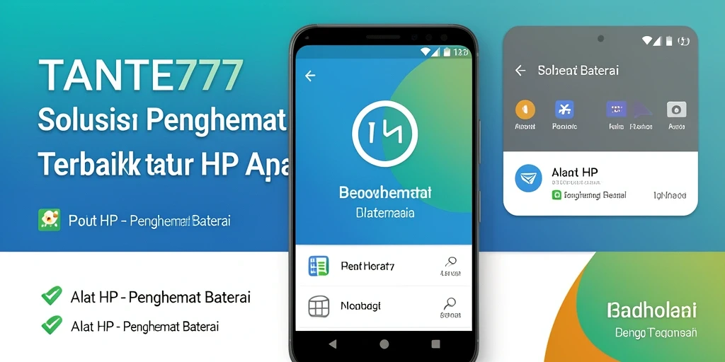 Antarmuka aplikasi Penghemat Baterai TANTE777 yang modern dan user-friendly.