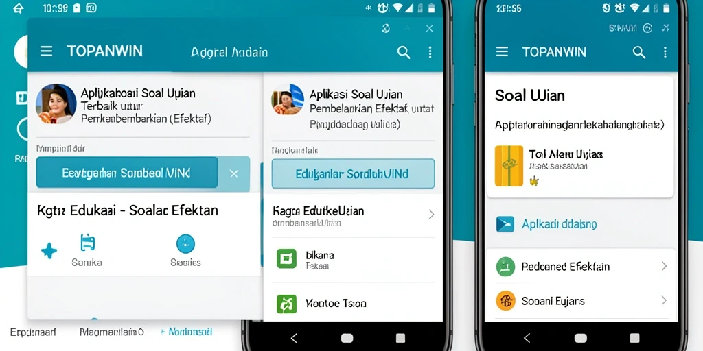 Tampilan antarmuka aplikasi TOPANWIN untuk latihan Soal Ujian.