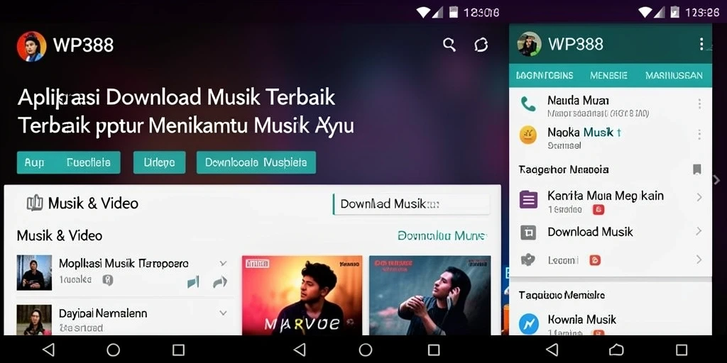 Tampilan antarmuka WP888 yang user-friendly untuk download musik.